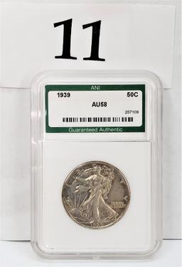 1939 ANI AU58 HALF DOLLAR