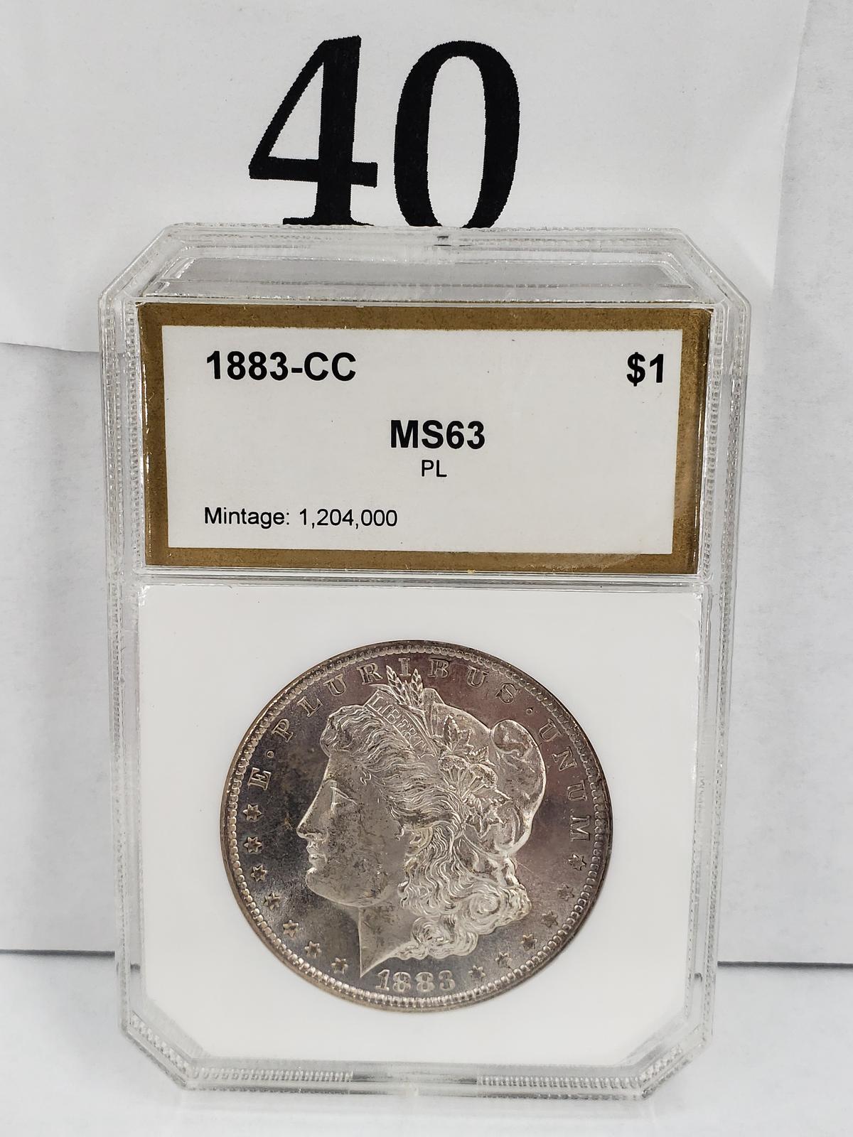 1883-CC PCI MS63 MORGAN SILVER DOLLAR