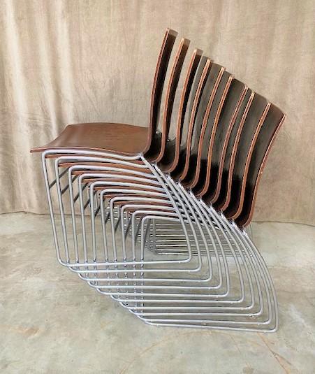10 Chrome Base Dining Chairs