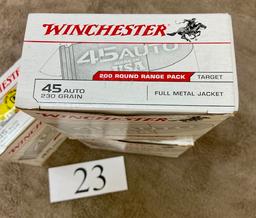 (3) BOXES WINCHESTER .45AUTO AMMO   600 TOTAL ROUNDS