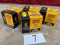 (4) BOXES BROWNING .223 REM AMMO   480 ROUNDS TOTAL