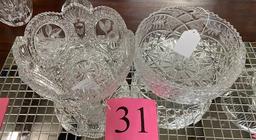 2PC CRYSTAL CENTER BOWLS