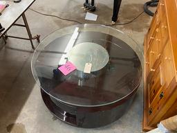 ROUND GLASS TOP COFFEE TABLE