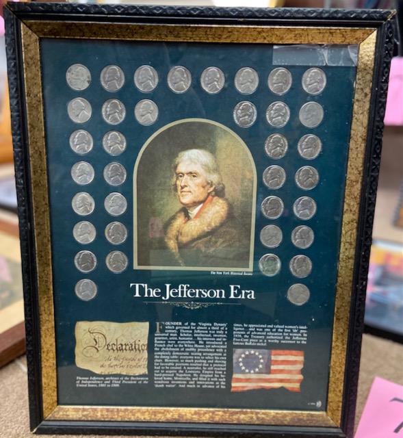 THE JEFFERSON ERA NICKELS PLAQUE