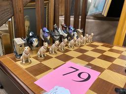 2003 DUCKS UNLIMITED WOOD CHESS SET