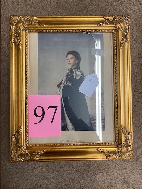 FRAMED PRINT "HER MAJESTY THE QUEEN" BY PIETRO ANNIGONI