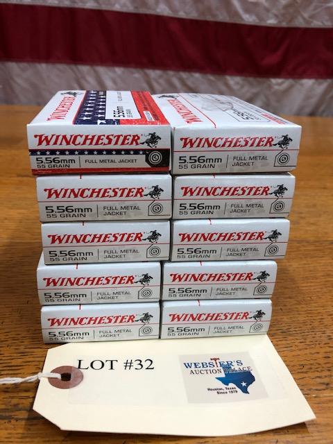 (10)  BOXES WINCHESTER 5.56 FMJ