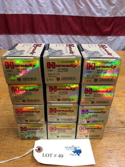 (12)  BOXES OF HORNADY 44 MAG