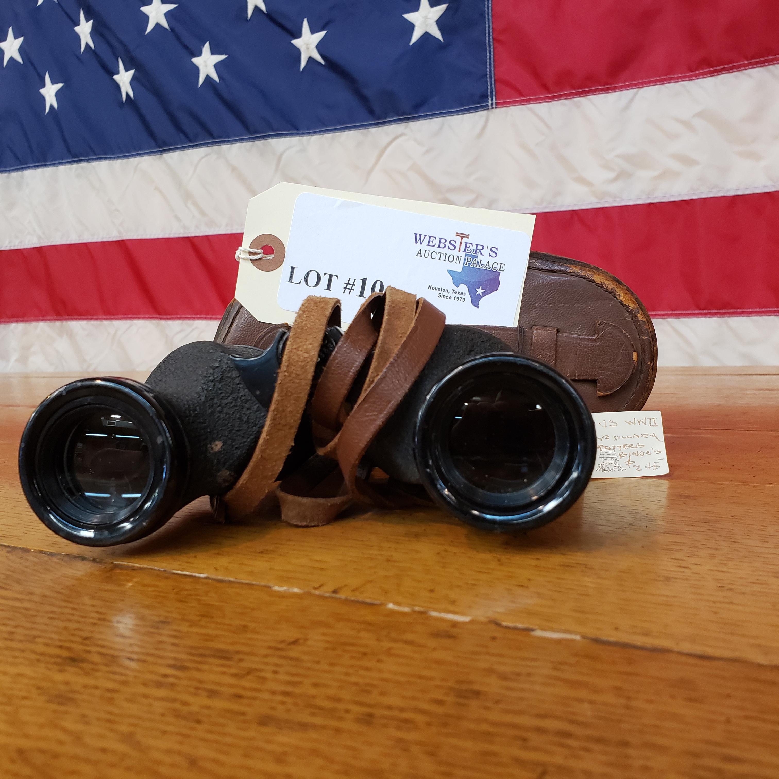 WWII WESTINGHOUSE BINOCULARS M3 6X30 DATED 1942 WITH LEATHER CASE