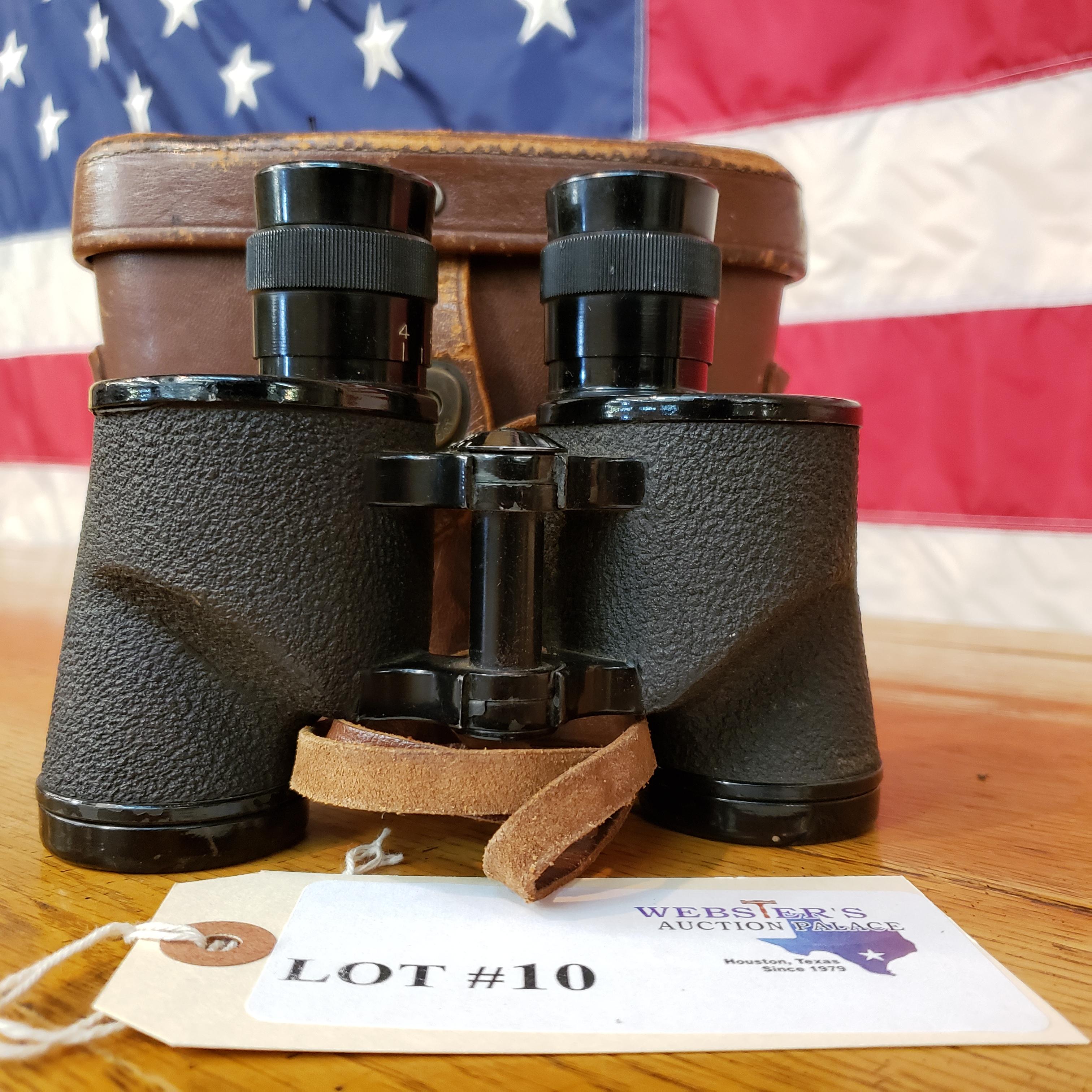 WWII WESTINGHOUSE BINOCULARS M3 6X30 DATED 1942 WITH LEATHER CASE