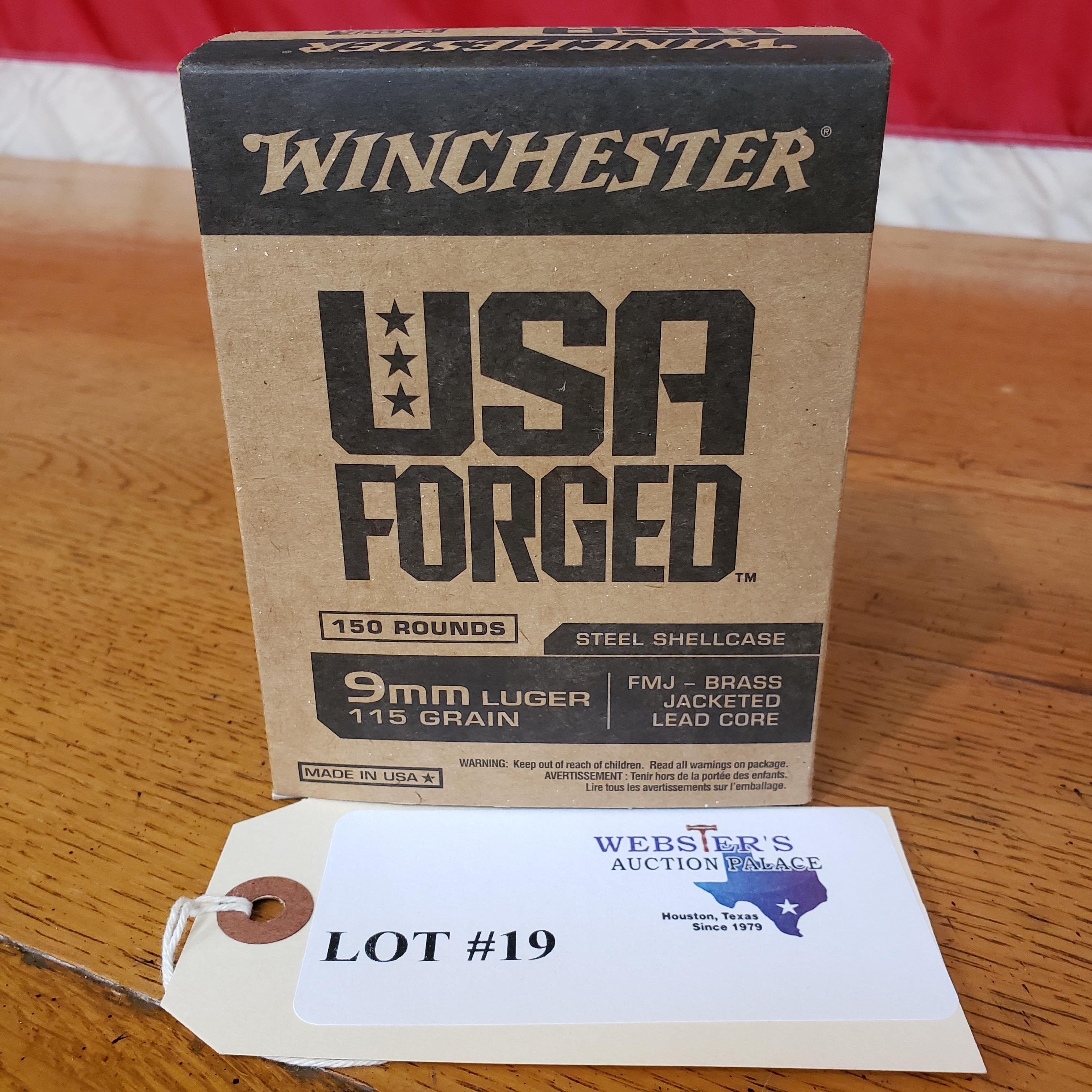 (1) BOX WINCHESTER USA FORGED 9MM LUGER