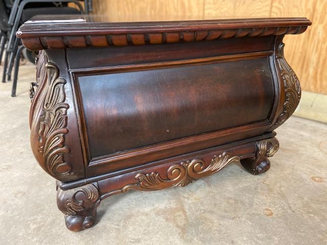 CARVED COFFEE TABLE WITH DRAWERS