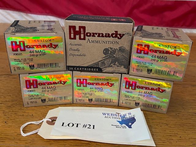 (6) BOXES HORNADY 44MAG 240GR XTP *120 ROUNDS