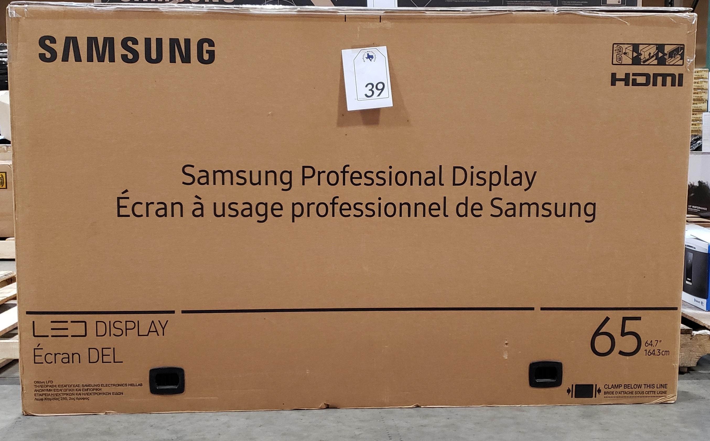 SAMSUNG LED 65" HDMI PROFESSIONAL DISPLAY RETAIL $1,500