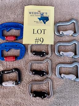 LOT OF 10 STEEL SELF LOCKING CARABINER