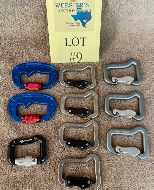 LOT OF 10 STEEL SELF LOCKING CARABINER