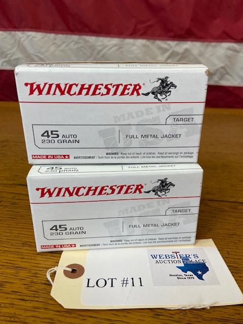 (2) BOXES WINCHESTER 45AUTO FMJ 230GR - 200 TOTAL ROUNDS