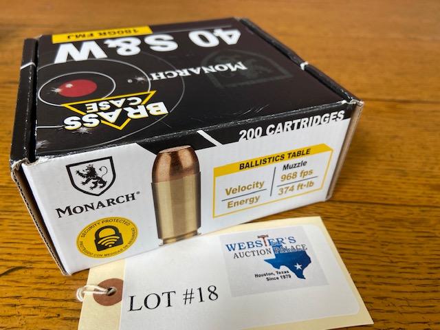 BOX MONARCH 40 S&W 180GR FMJ - 200 ROUNDS