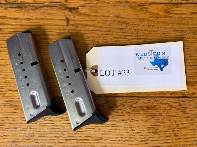 (2) PISTOL MAGAZINES S&W 9MM