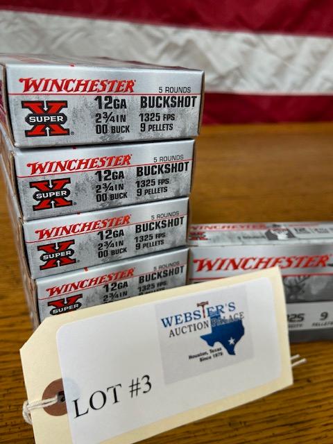 (7) BOXES WINCHESTER 12GA BUCKSHOT 2 3/4" - 35 ROUNDS