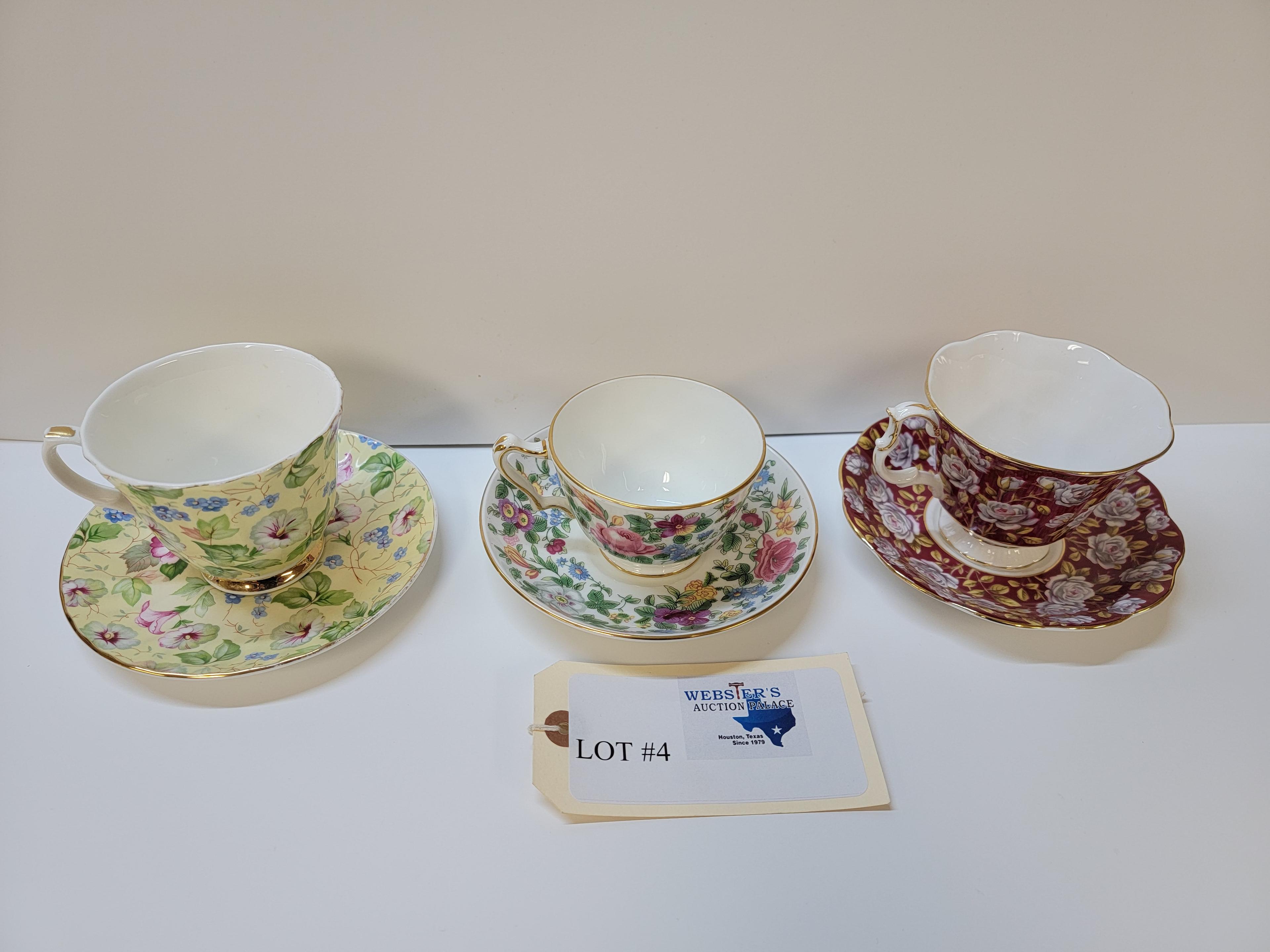 3- ENGLAND FINE BONE CHINA CUP AND SAUCER SETS