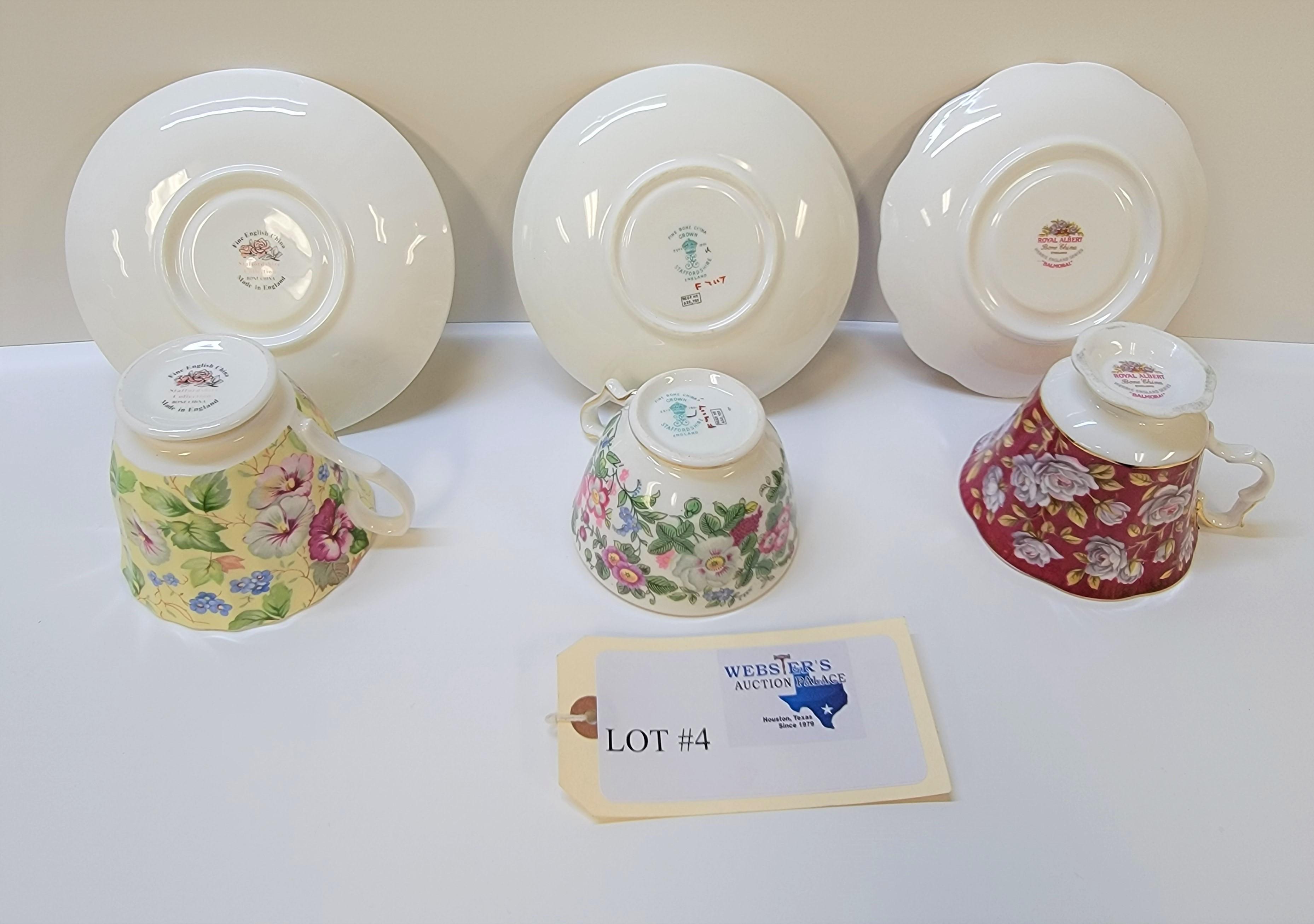 3- ENGLAND FINE BONE CHINA CUP AND SAUCER SETS