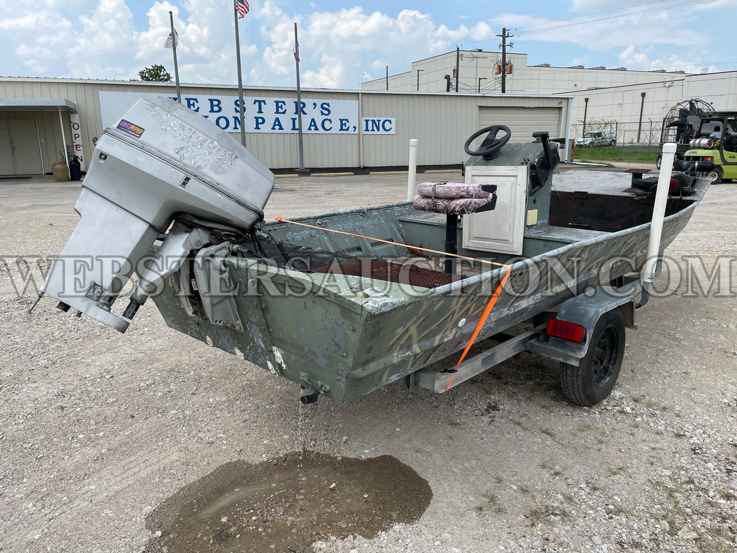 1980 MONARK 16' BOAT WITH 1992 JOHNSON 40HP MOTOR