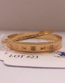 2- 18KT YELLOW GOLD BRACELETS