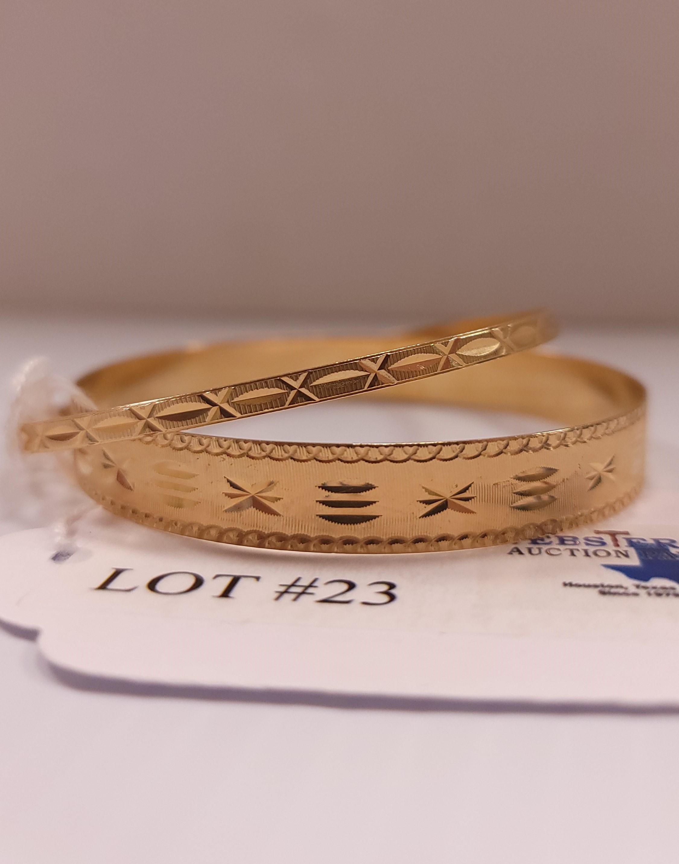 2- 18KT YELLOW GOLD BRACELETS