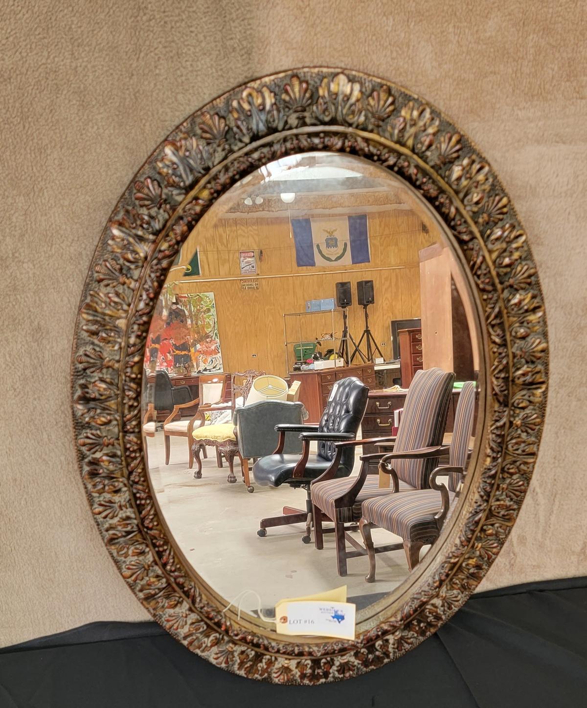 OVAL BEVELED WALL MIRROR