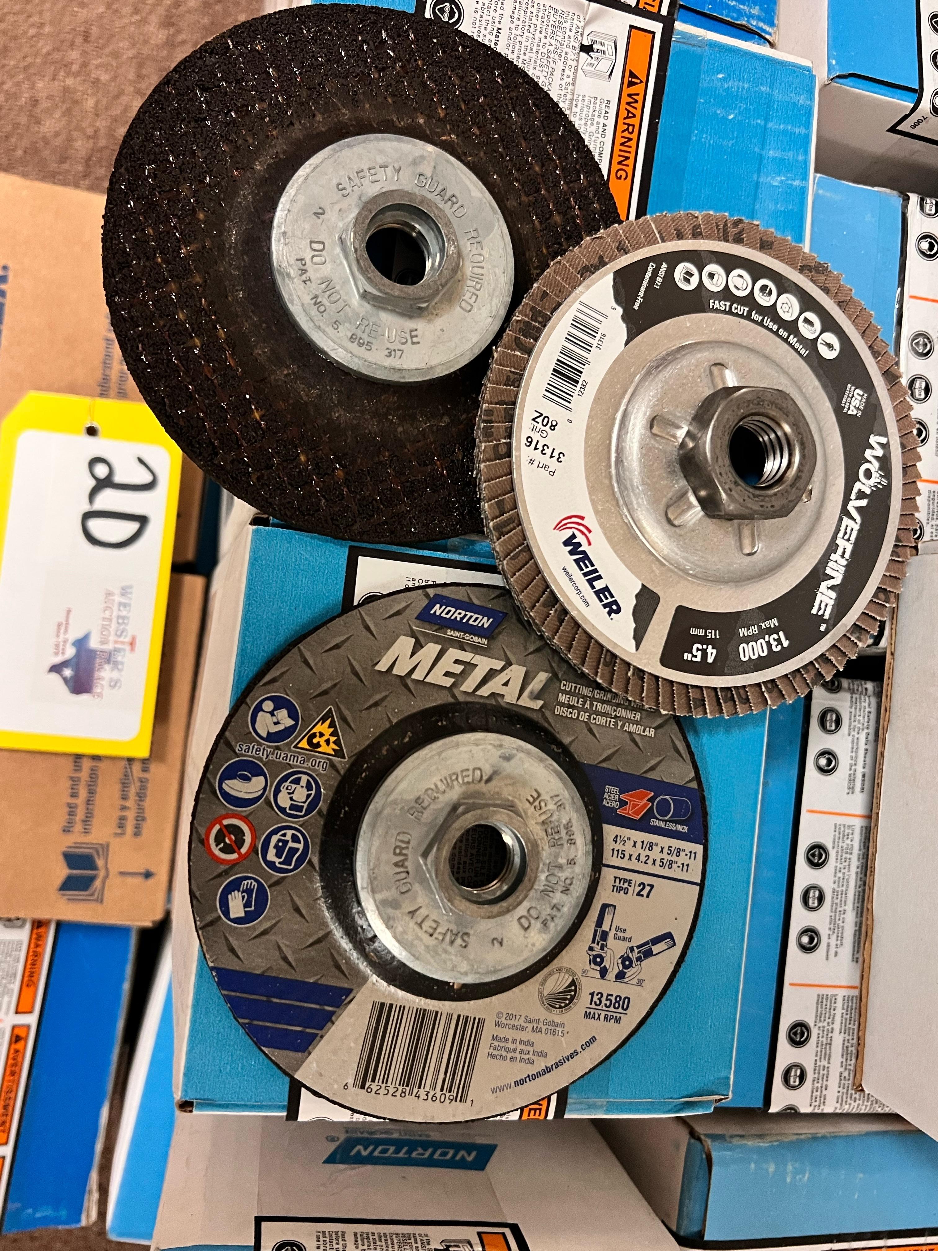 LARGE LOT OF NEW FLAP DISCS AND GRINDING WHEELS