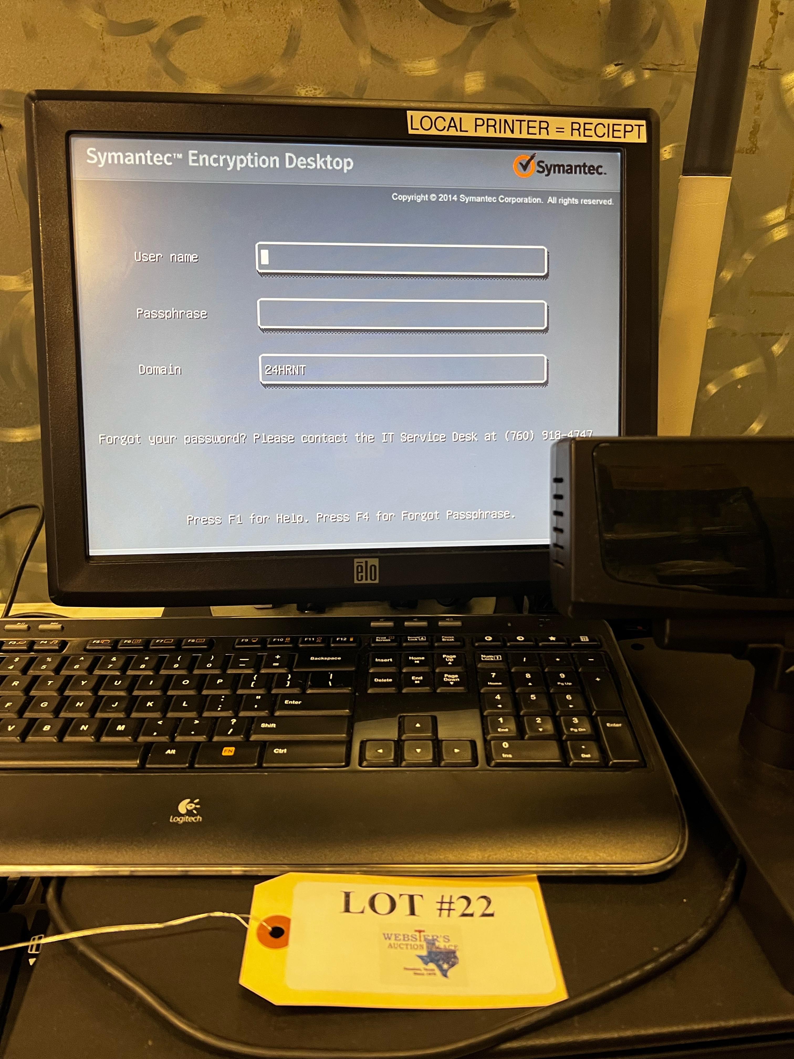 SYMANTIC COMPUTER CASH REGISTER SYSTEM WITH CASH BOX, CARD READER AND PRINTER