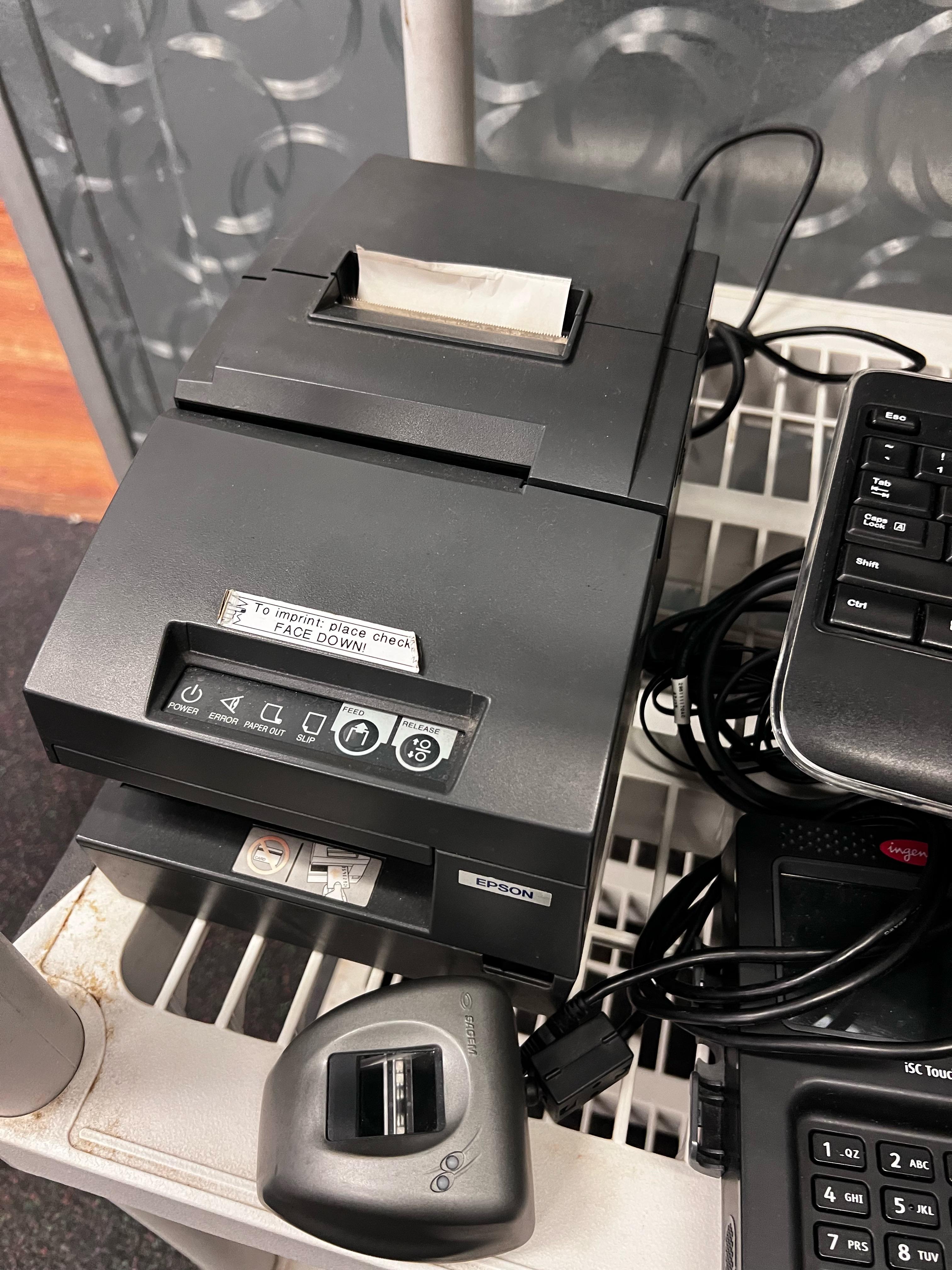 SYMANTIC COMPUTER CASH REGISTER SYSTEM WITH CASH BOX, CARD READER AND PRINTER