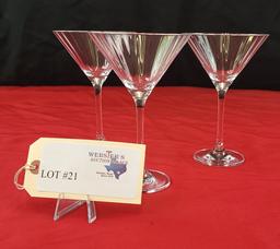 (3) MARQUIS BY WATERFORD MARTINI GLASSES