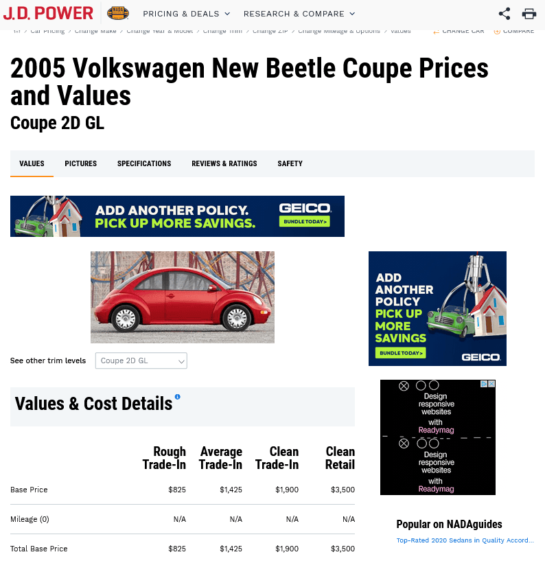 2005 VOLKSWAGON BEETLE