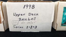 5 - BOXES UPPER DECK BASEBALL CARD SETS 1994 - 1998