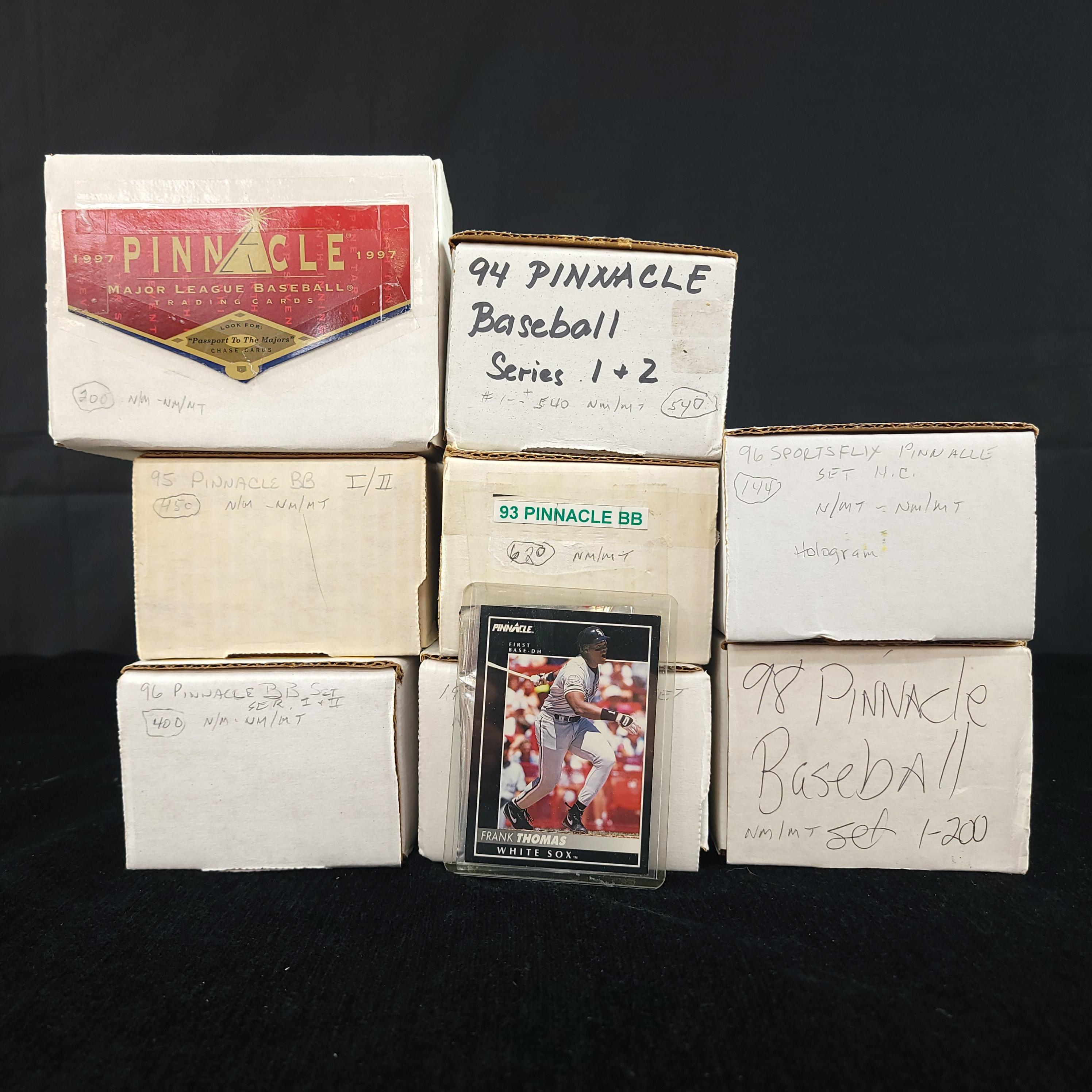 8 - BOXES PINNACLE BASEBALL CARD SETS - 1992-1998
