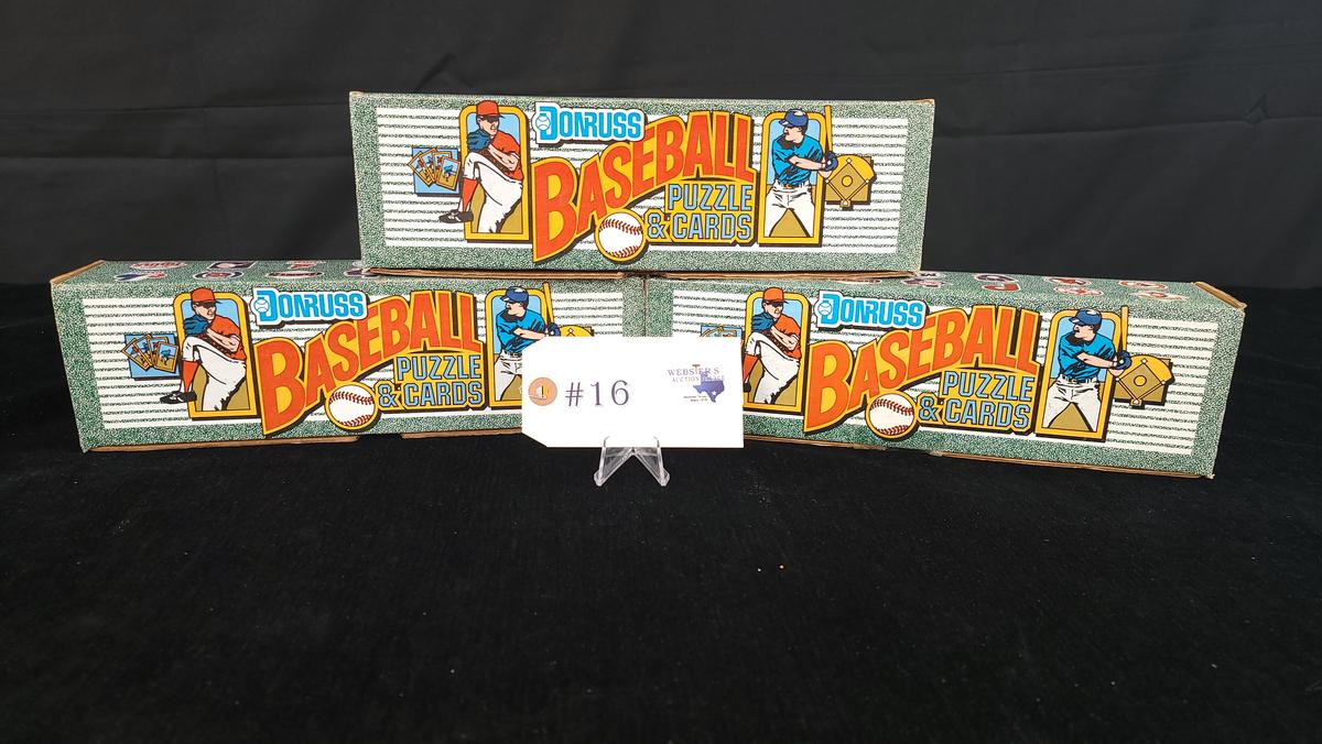 3 - BOXES OF DONRUSS BASEBALL PUZZLE CARDS