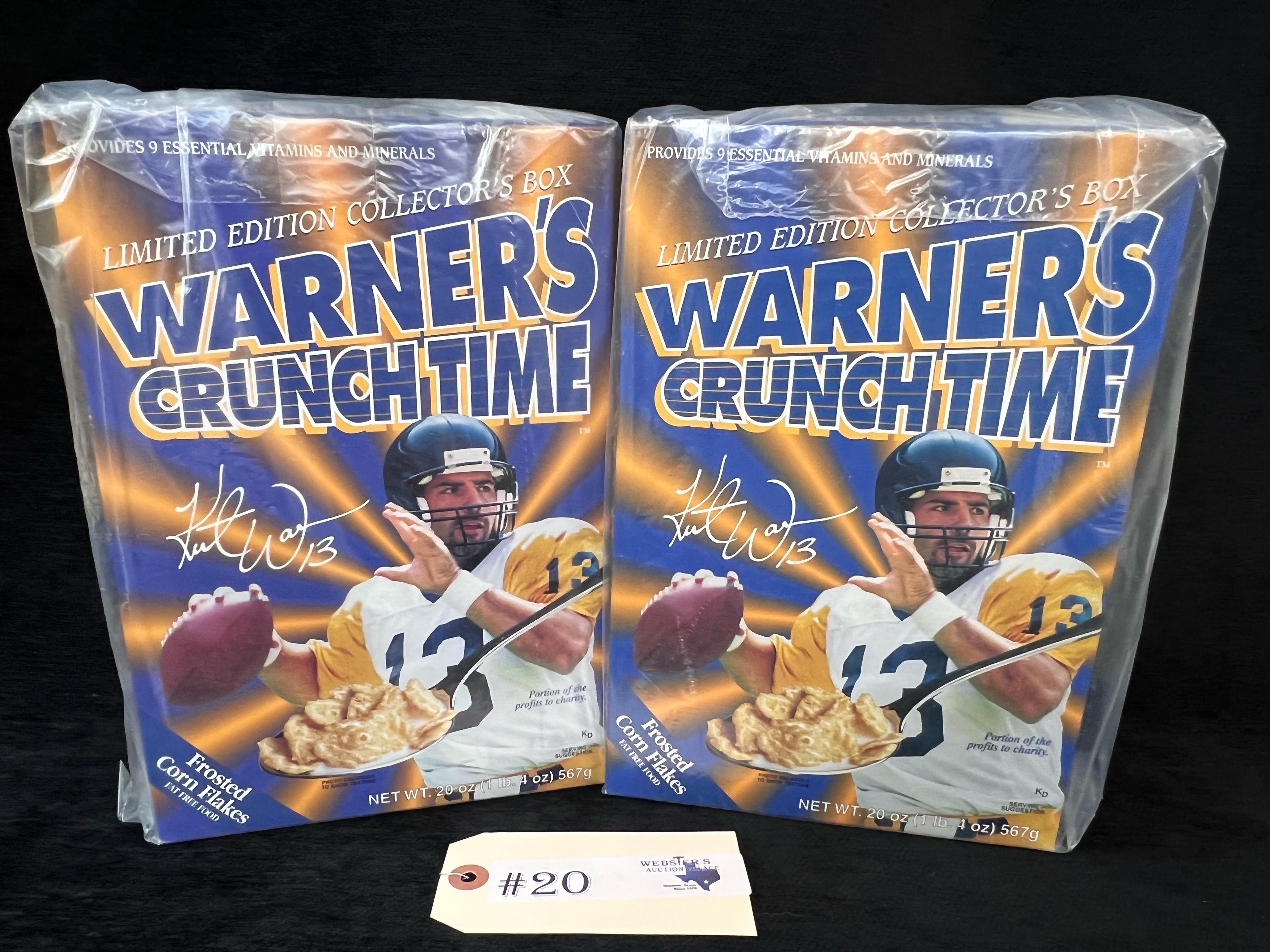 LARGE LOT OF COLLECTOR WHEATIES, WARNER'S CRUNCH TIME AND MARK MCGWIRE CEREAL