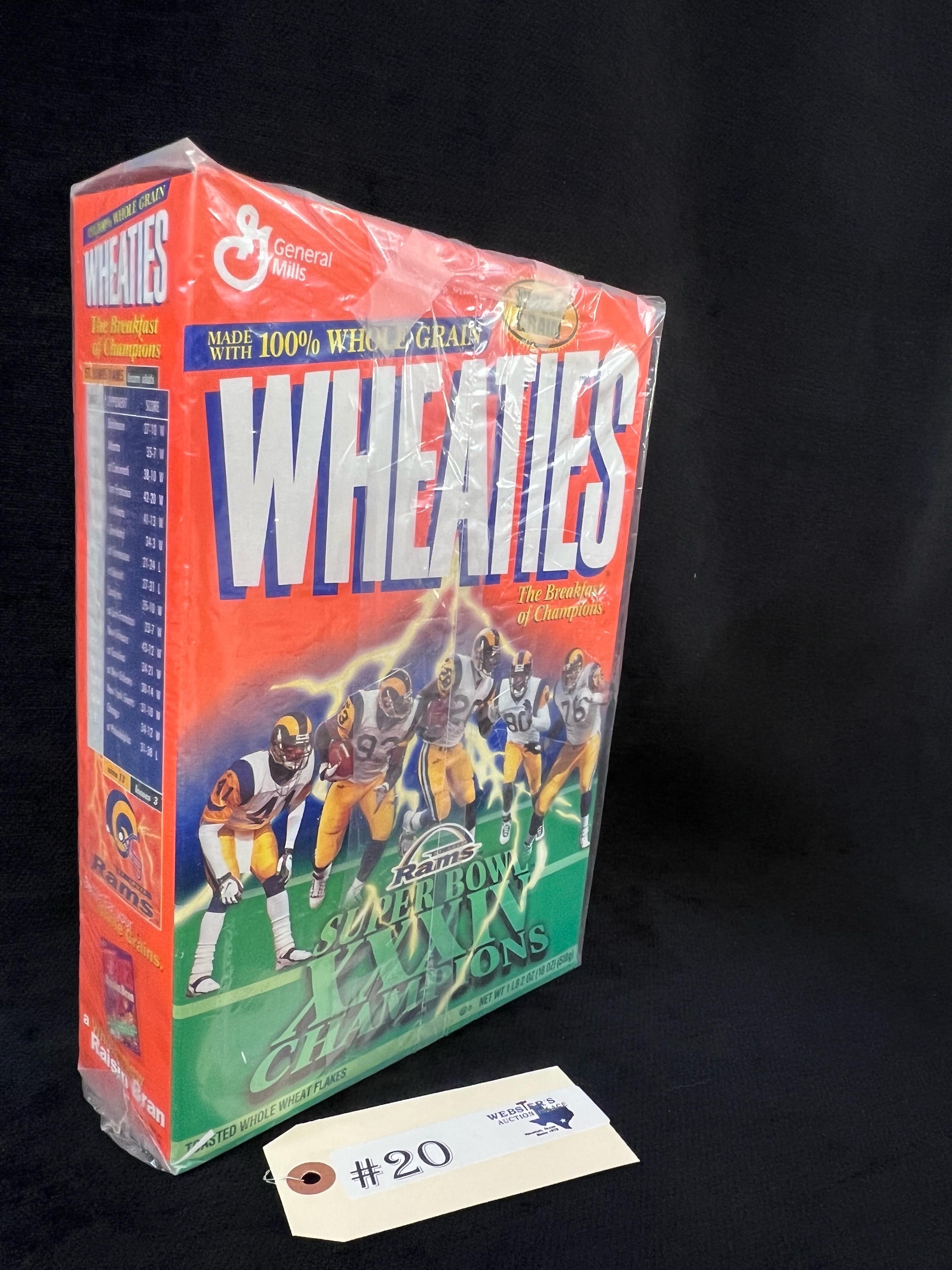 LARGE LOT OF COLLECTOR WHEATIES, WARNER'S CRUNCH TIME AND MARK MCGWIRE CEREAL