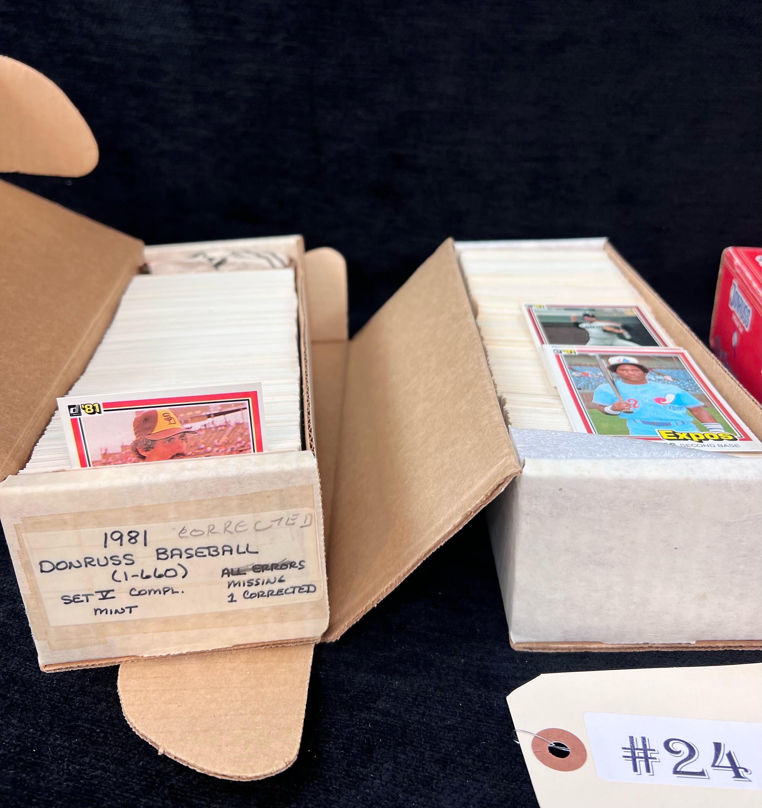 4 - BOXES DONRUSS BASEBALL CARD SETS 1981 AND 1989