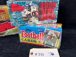 5 BOXES TOPPS AND JOGO FACTORY SEALED FOOTBALL CARD SETS