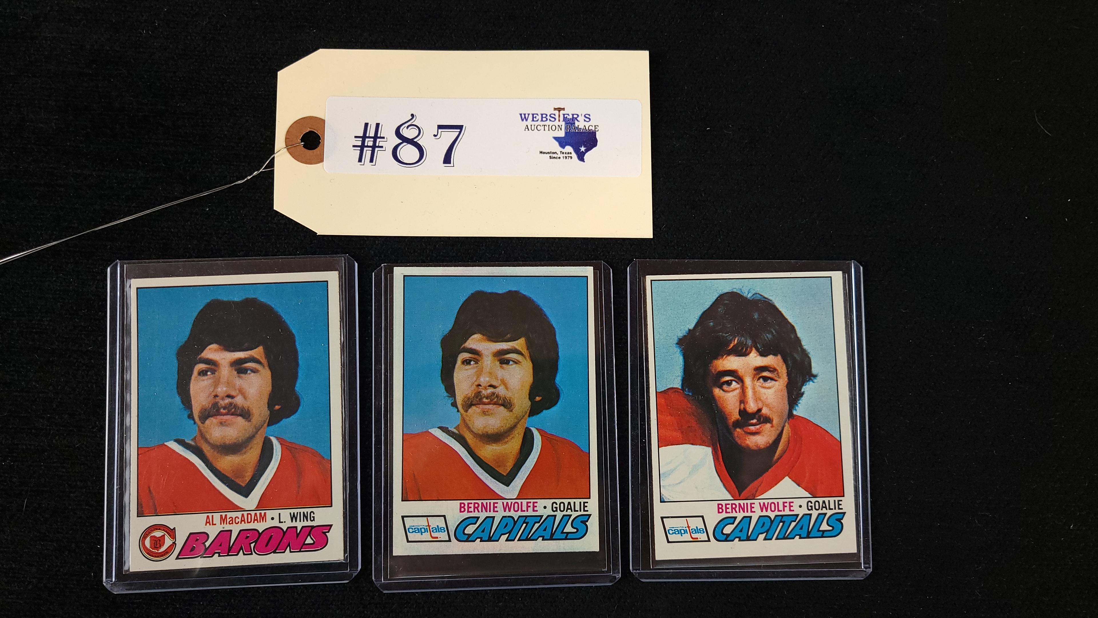 3 - 1977 HOCKEY CARDS - BERNIE WOLFE ERROR CARD