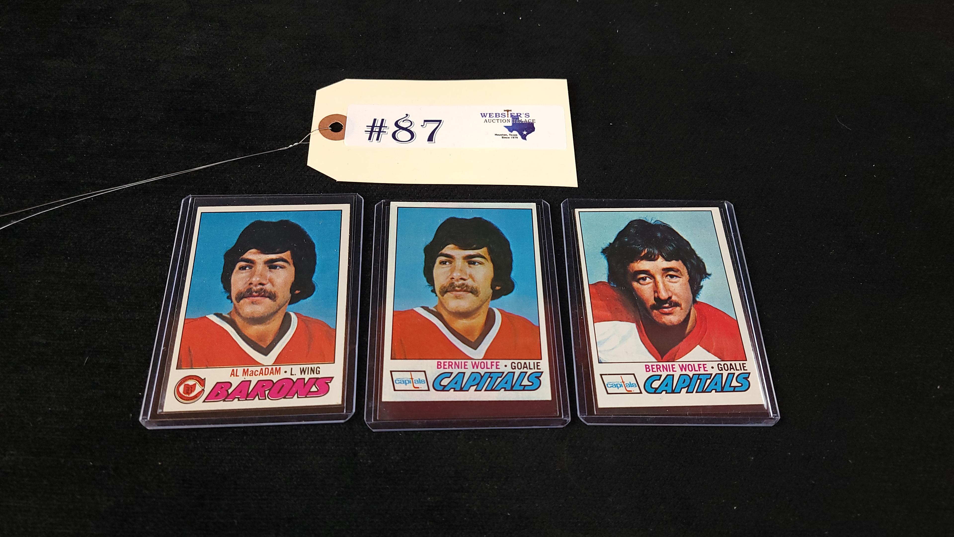 3 - 1977 HOCKEY CARDS - BERNIE WOLFE ERROR CARD