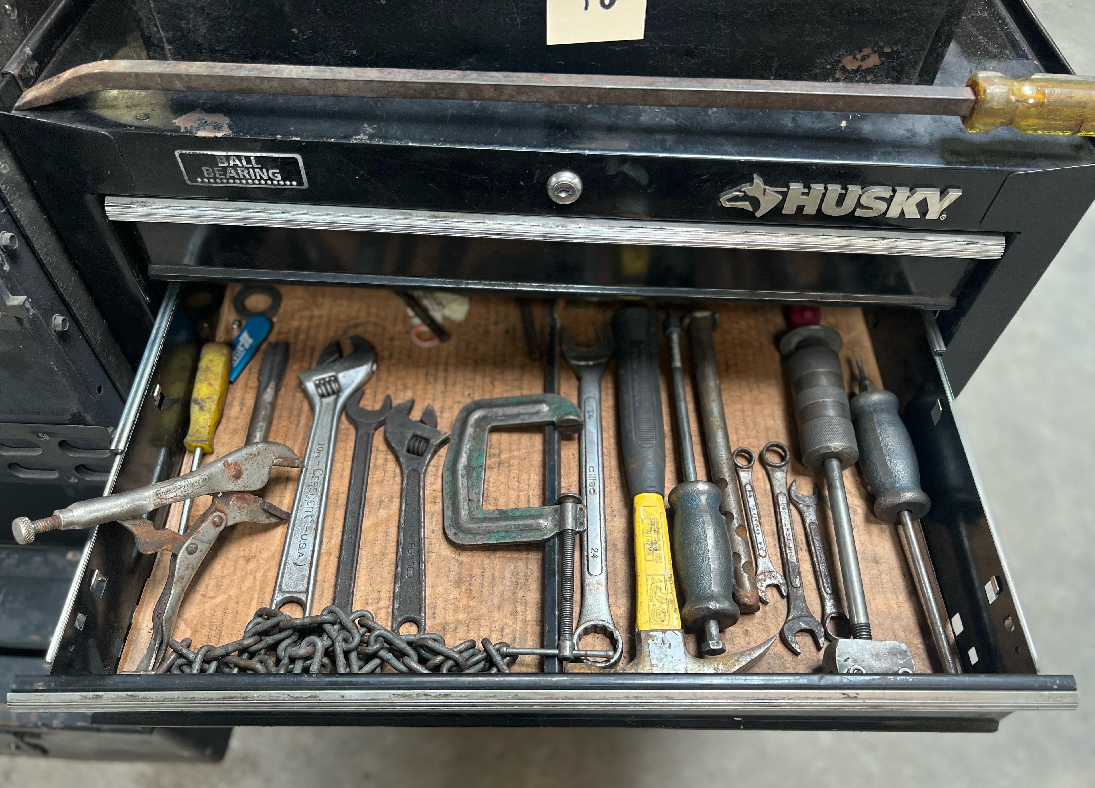 HUSKY TOOL BOX W/ TOOLS