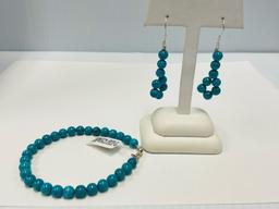 3PC TURQUOISE AND STERLING SILVER SET