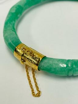 JADE BRACELET WITH STERLING CLASP