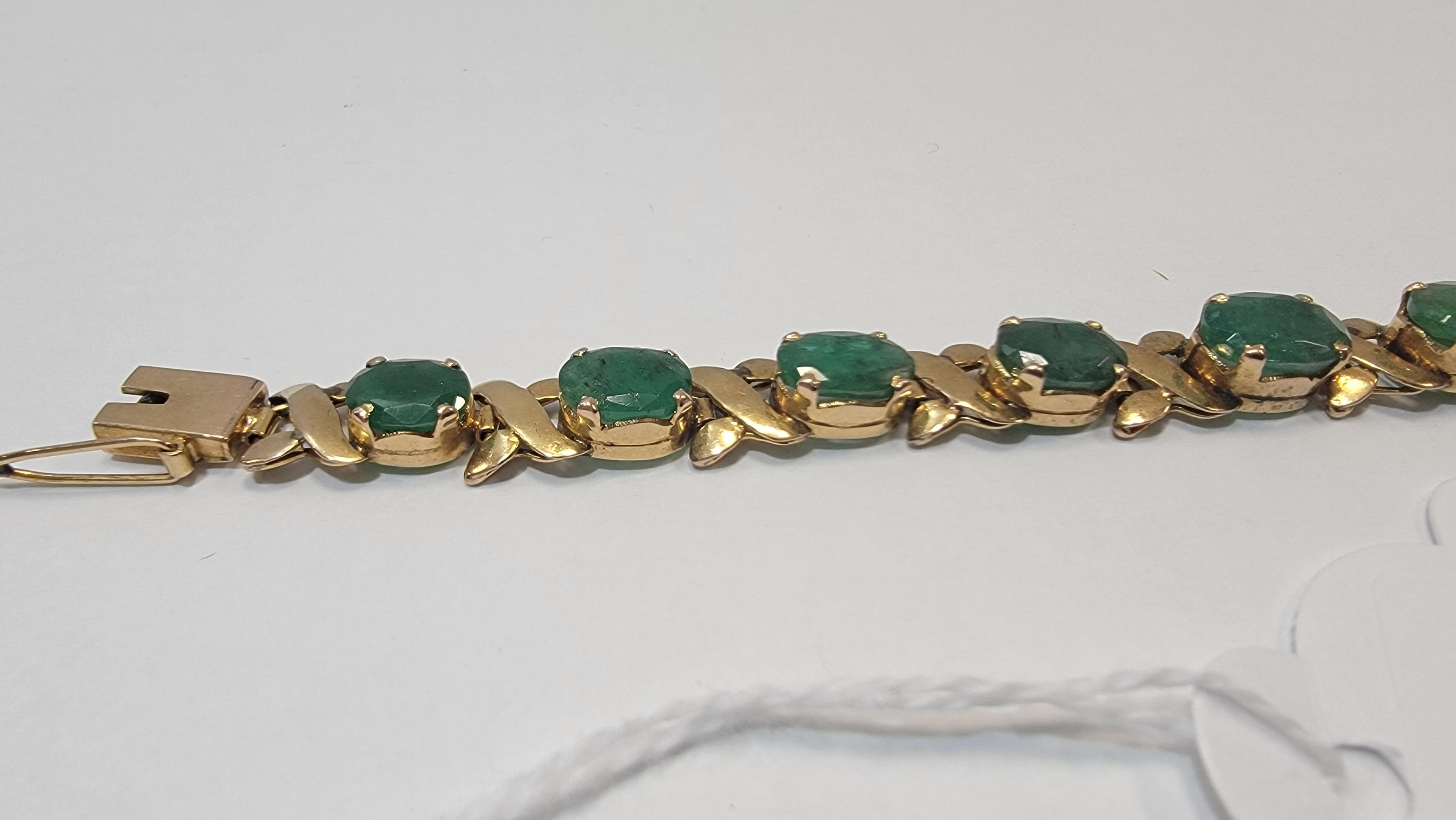 18KT YELLOW GOLD & GEMSTONE BRACELET