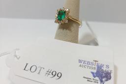 14KT YELLOW GOLD 1.01CT EMERALD AND 0.70CTW DIAMOND RING WITH APPRAISAL