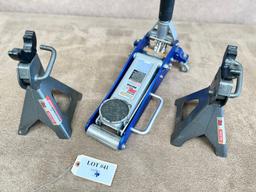 PITTSBURGH FLOOR JACK & 2 JACK STANDS